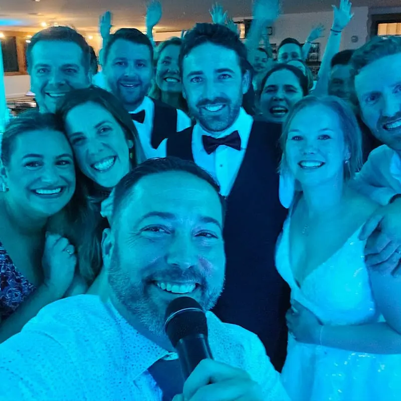 Michael Sage with a wedding party